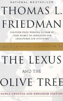 Book cover of The Lexus And The Olive Tree by Thomas L. Friedman