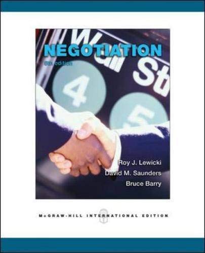 Book cover of Negotiation by Roy J. Lewicki