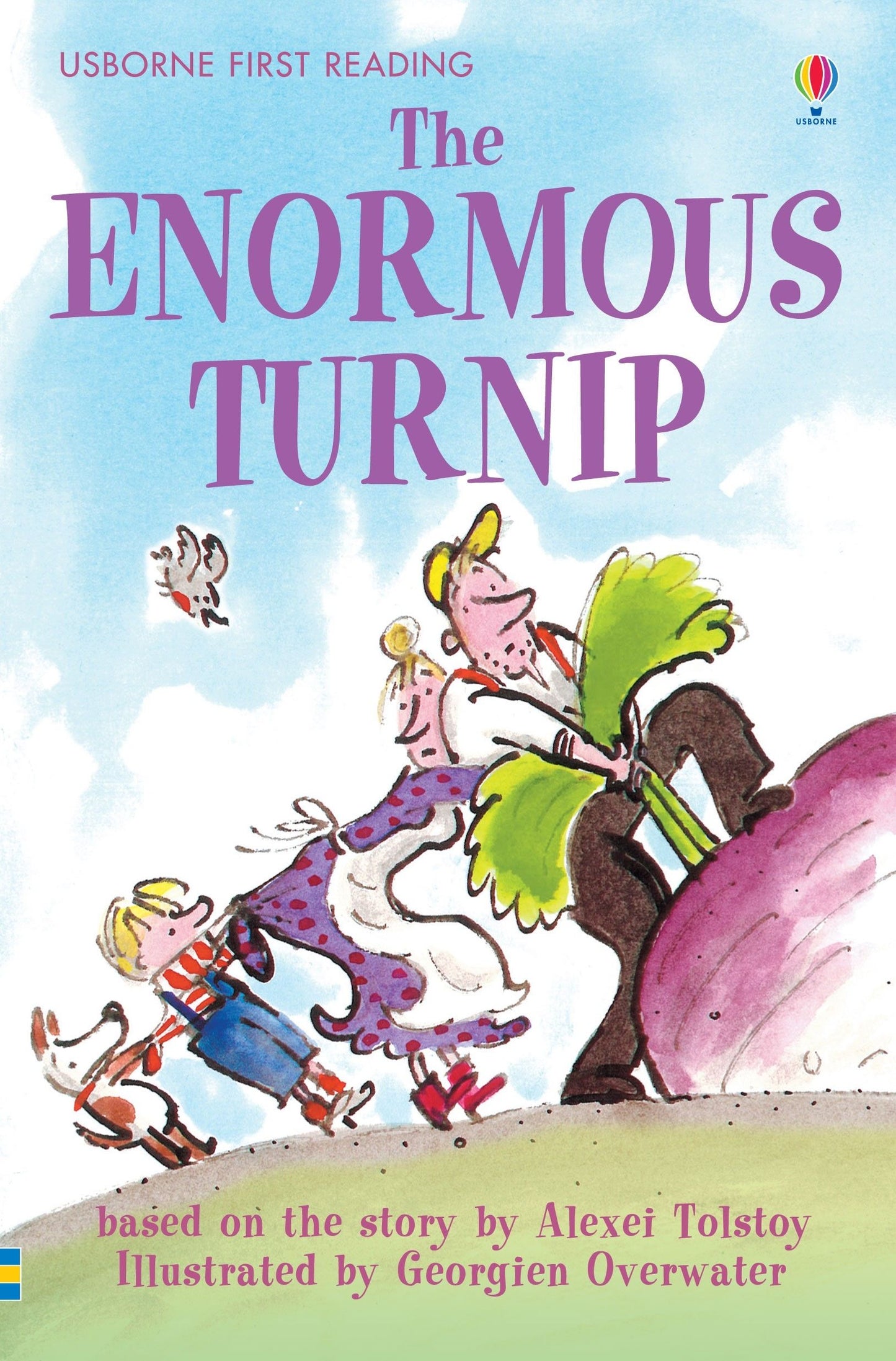 Book cover of The Enormous Turnip by Katie Daynes (Retold by), Aleksey Nikolayevich Tolstoy, Georgien Overwater (Illus.)
